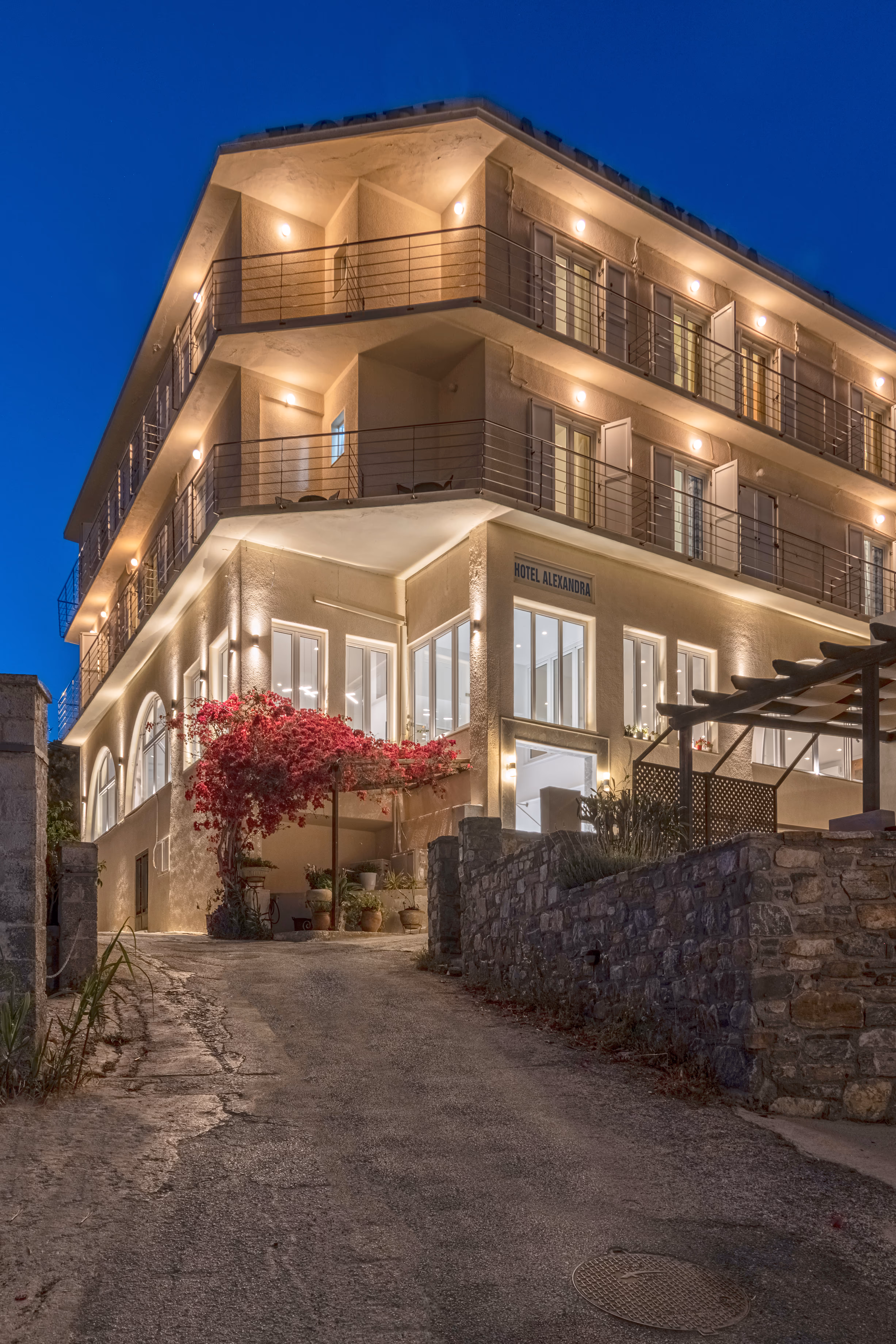 Alexandra Hotel at night